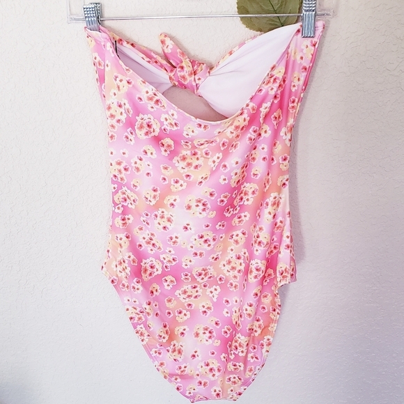 Onia Pink Floral Cutout One-piece Swimsuit - Picture 4 of 7